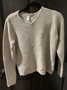 SahalieBeige Knit Crewneck Sweater